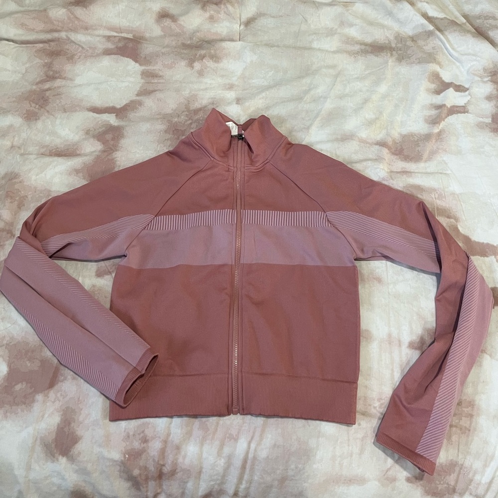 Fabletics cropped workout jacket side: M